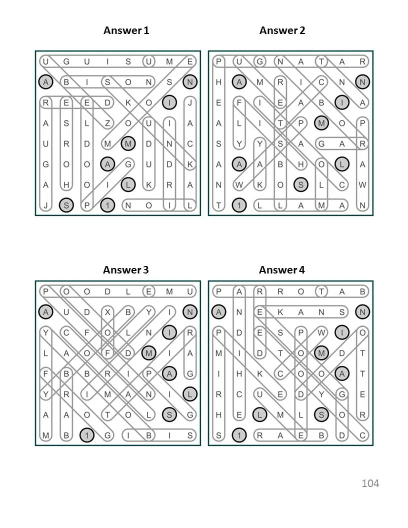 100 Word Search Puzzles For Kids - Digital Download