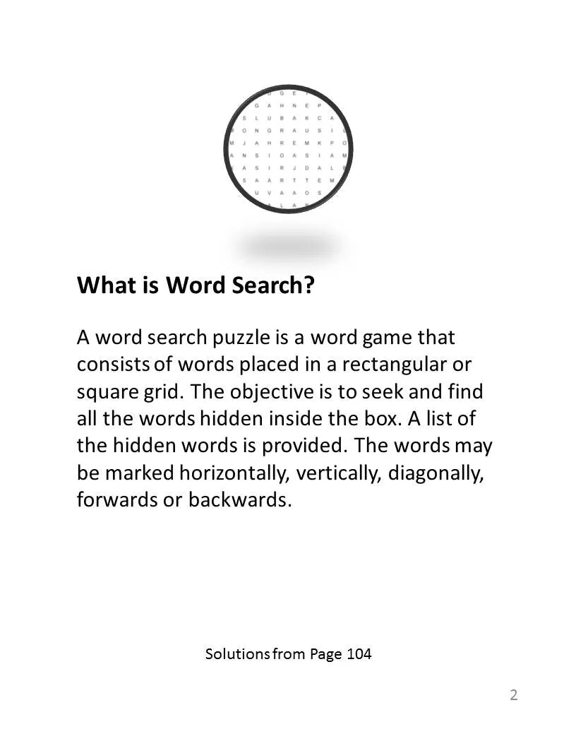 100 Word Search Puzzles For Kids - Digital Download