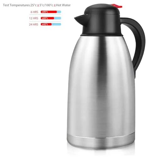 102oz Coffee Carafe Goteble 3L Insulated Thermos Urn Stainless Steel Vacuum Thermal Pot Flask for Hot Beverage/Water, Tea - Keep 12/24 Hours Hot/Cold