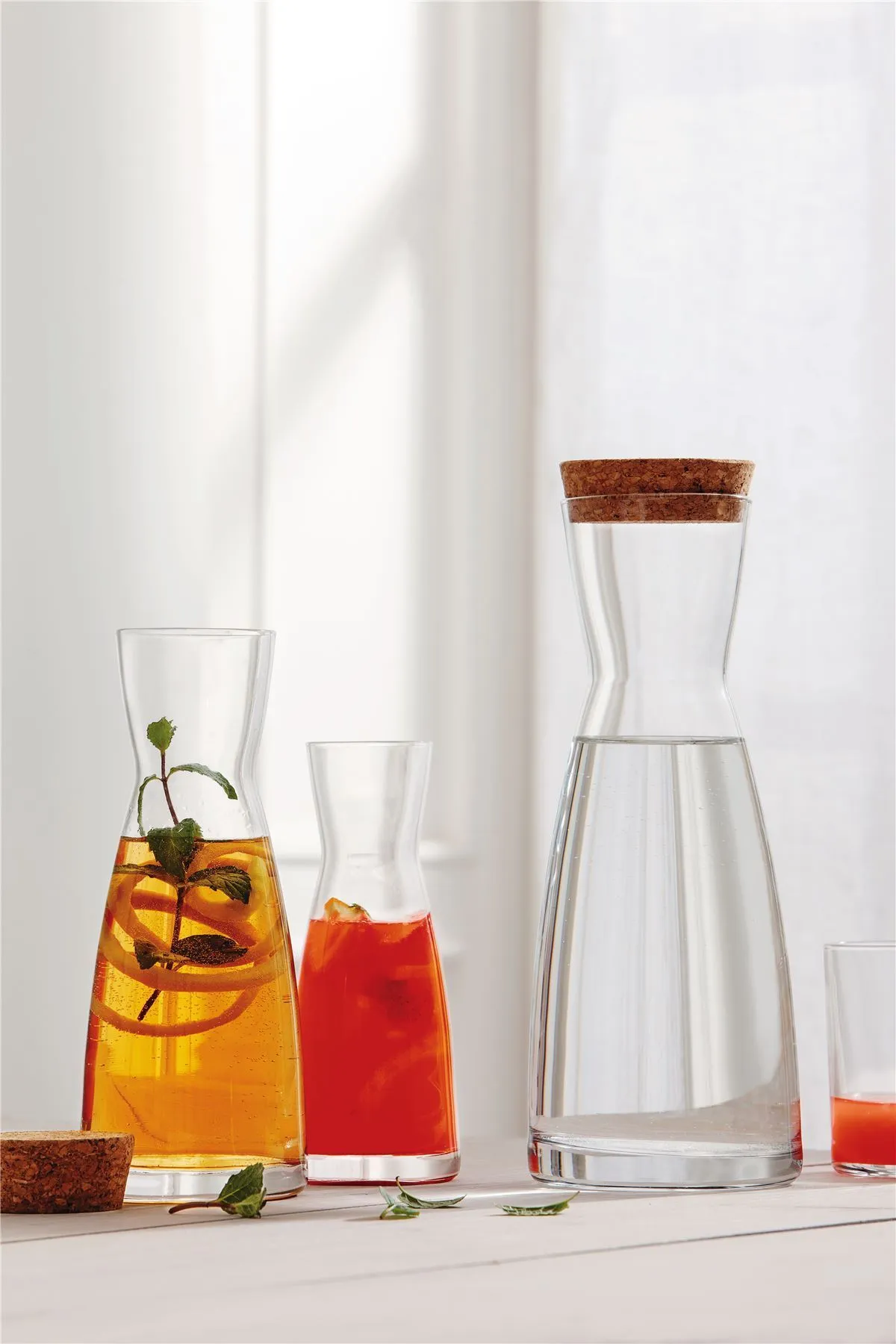 1.1L Ypsilon Glass Carafe with Cork Lid - By Bormioli Rocco