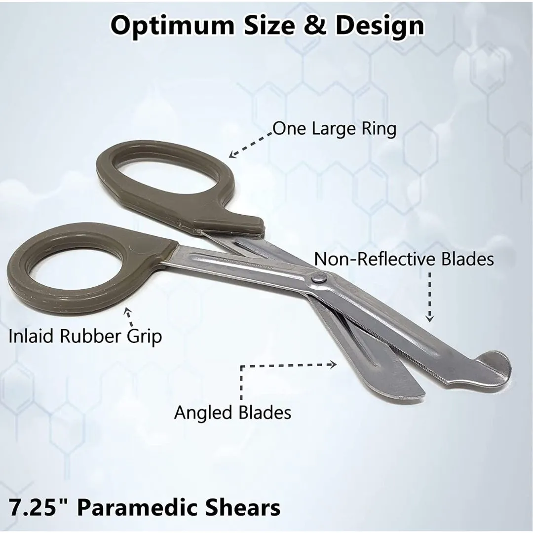 12/Pack Tan Handle Trauma Shears 7.25" Stainless Steel Scissors for Paramedics, EMT, Nurses, Firefighters   More