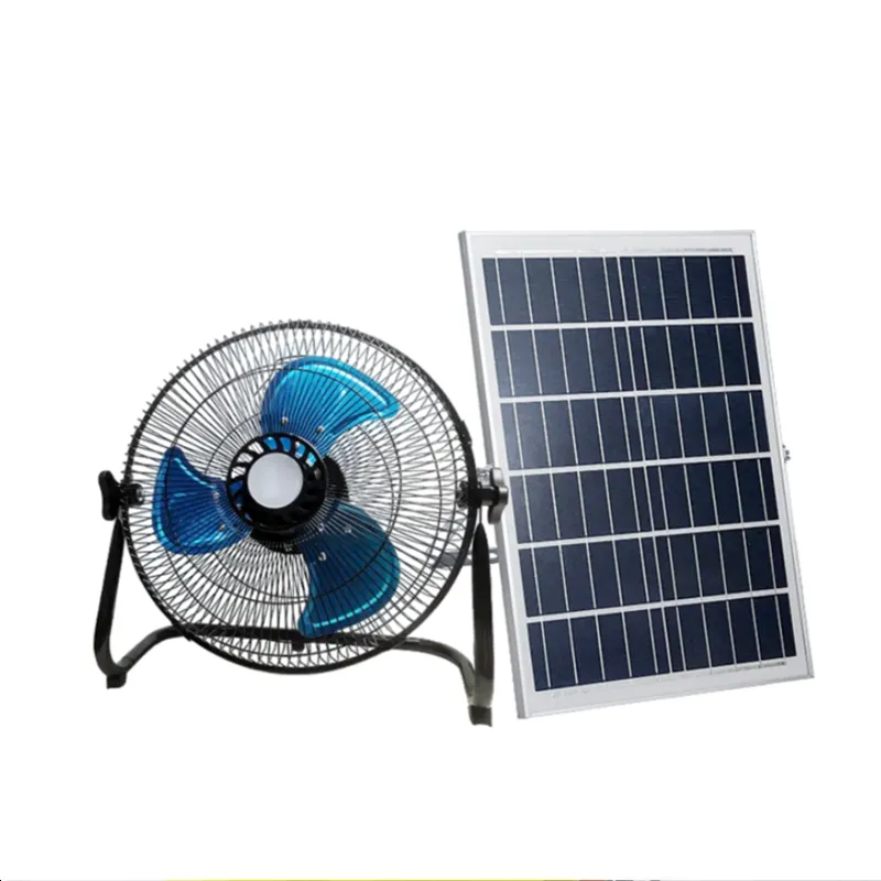 12" Rechargeable Solar Fan 10W Solar Panel 12W 9V 3 Speed Oscillatiing Fan