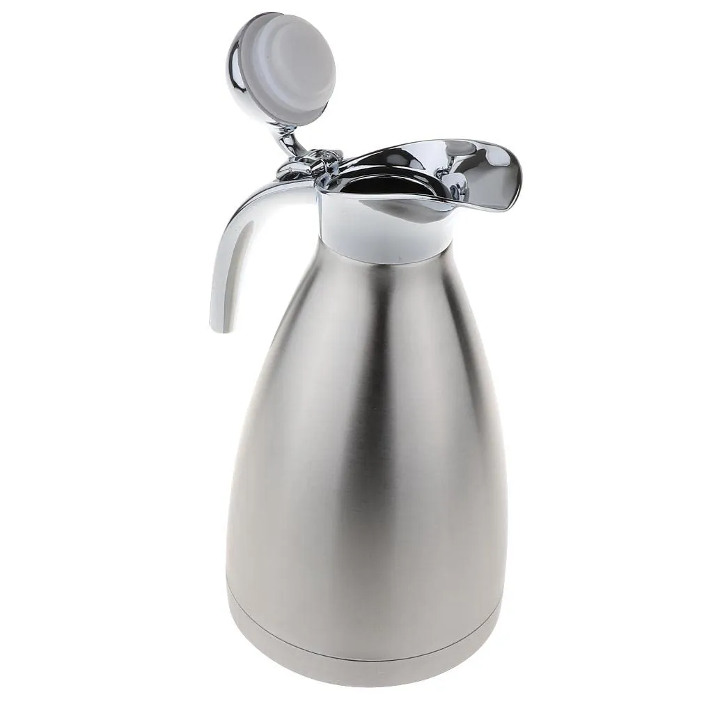 1.5L Stainless Steel Double Wall Insulated Coffee Carafe Tea Kettle Silver