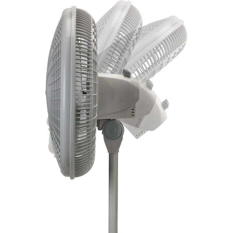 16" Performance Three-Speed Adjustable Pedestal Fan - White