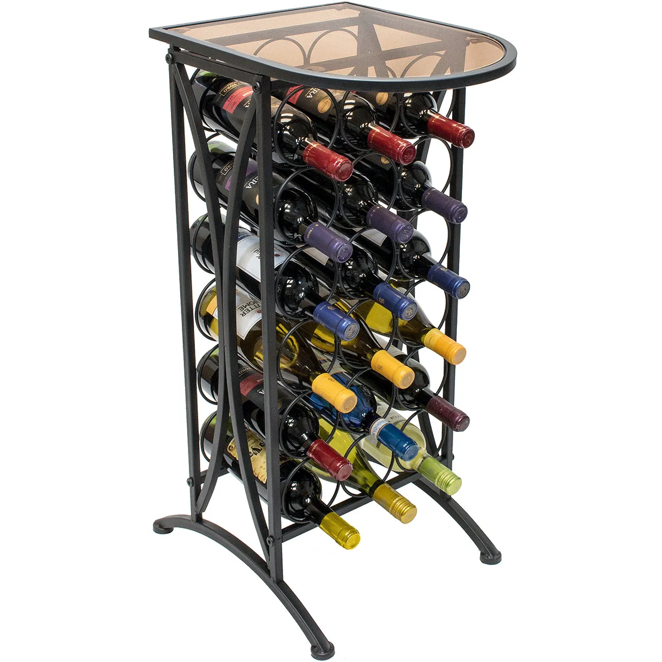 18 Bottle Wine Stand (Glass Top)