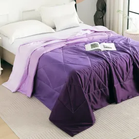 240 GSM Purple Gradient Ombre Microfiber Reversible Double Comforter