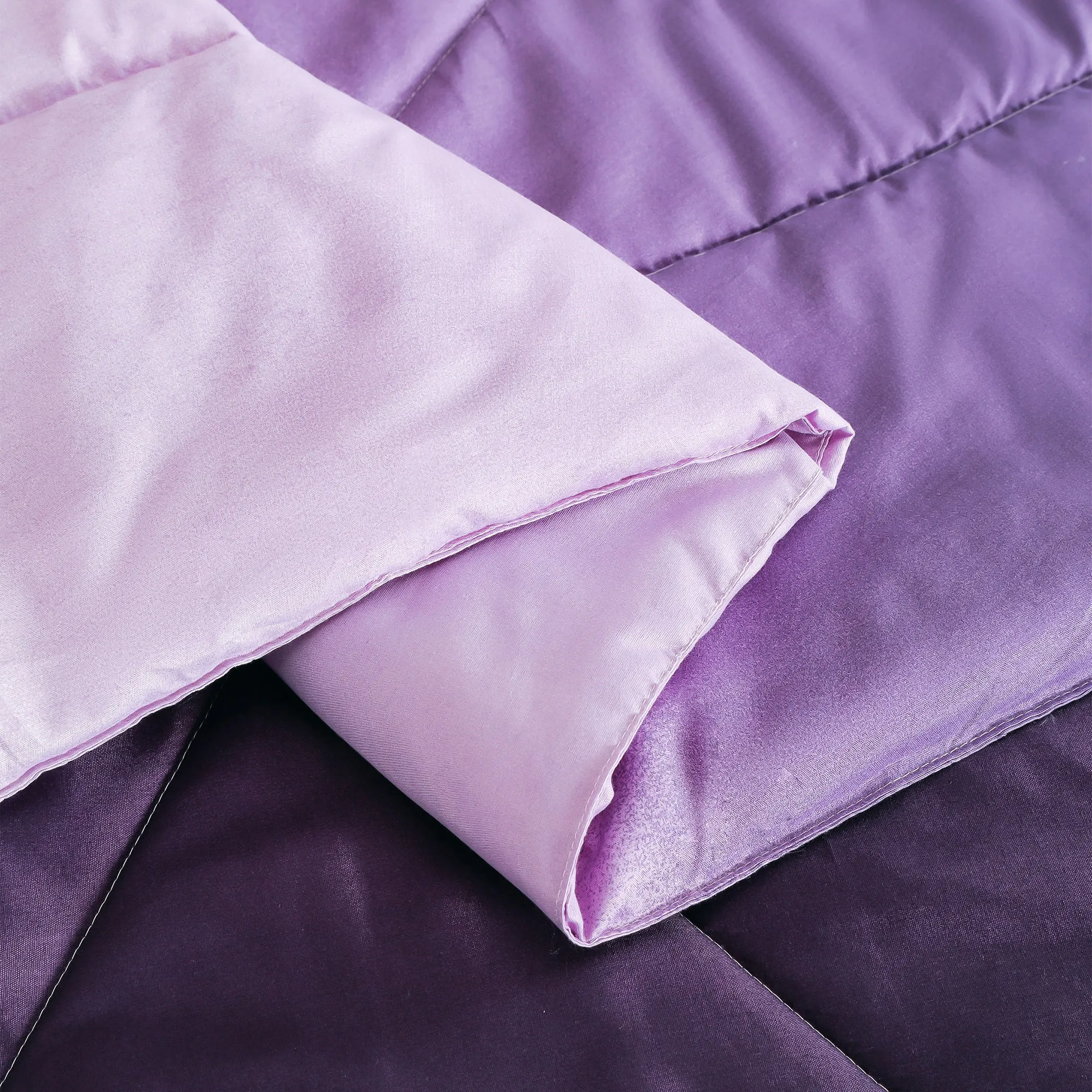 240 GSM Purple Gradient Ombre Microfiber Reversible Double Comforter