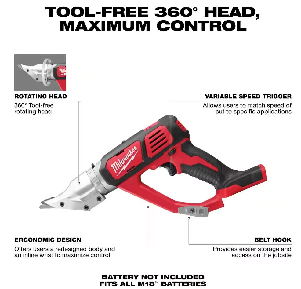 2635-20 Milwaukee M18 Fuel Double Cut 18 GA Metal Shear (Tool Only)