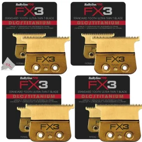 4x Babyliss Pro FX703G FX3 DLC Titanium Standard Tooth Ultra-Thin Blade Zero Gap Blade