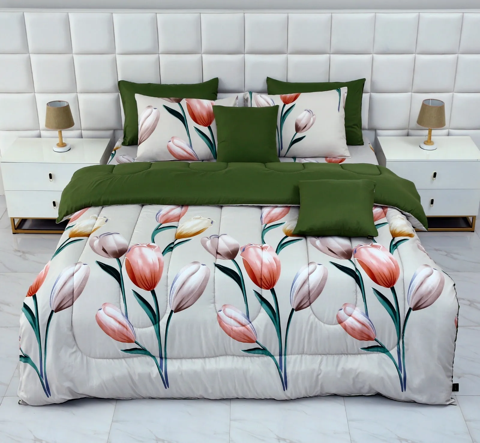 5 PCs Single Comforter Set-15187-Tulip