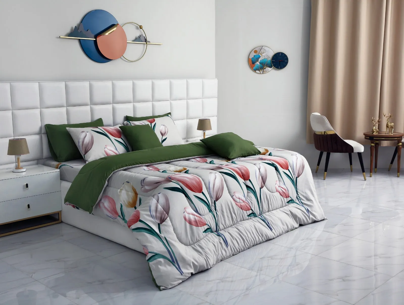 5 PCs Single Comforter Set-15187-Tulip