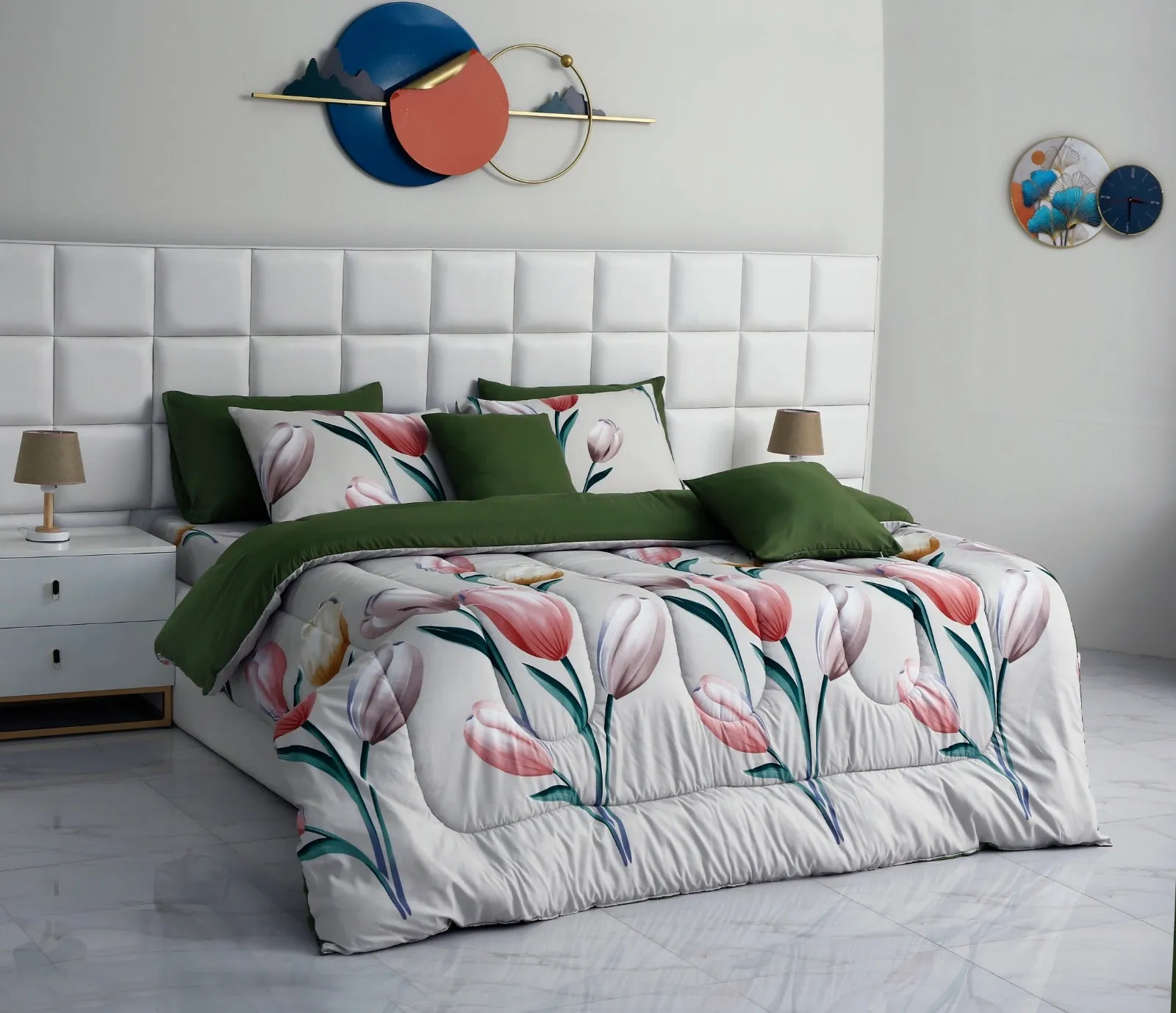 5 PCs Single Comforter Set-15187-Tulip