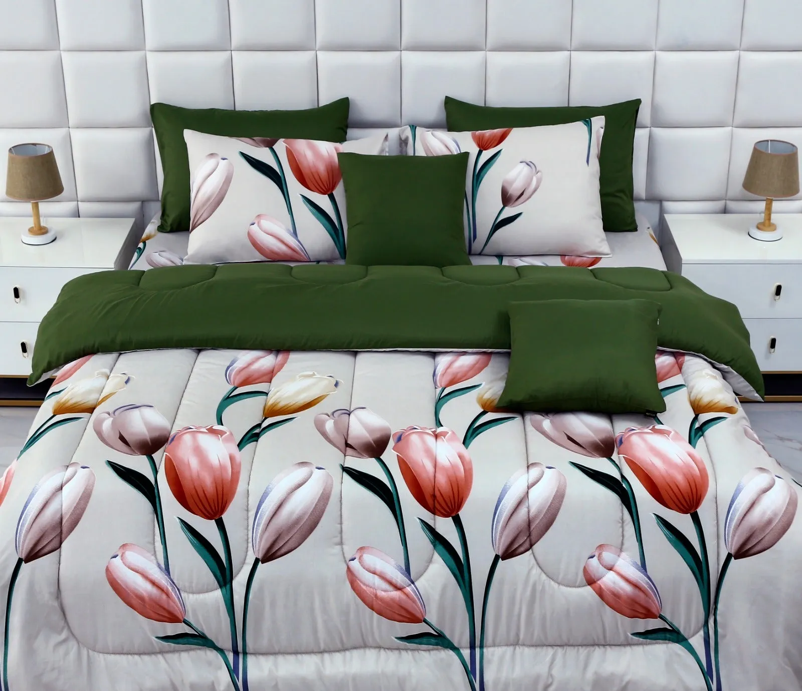 5 PCs Single Comforter Set-15187-Tulip