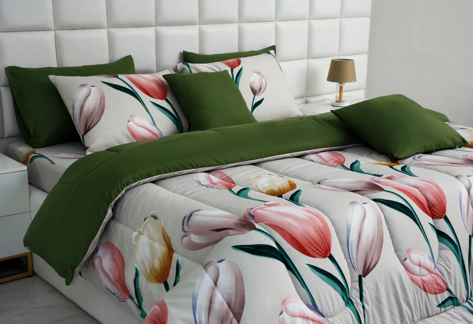 5 PCs Single Comforter Set-15187-Tulip