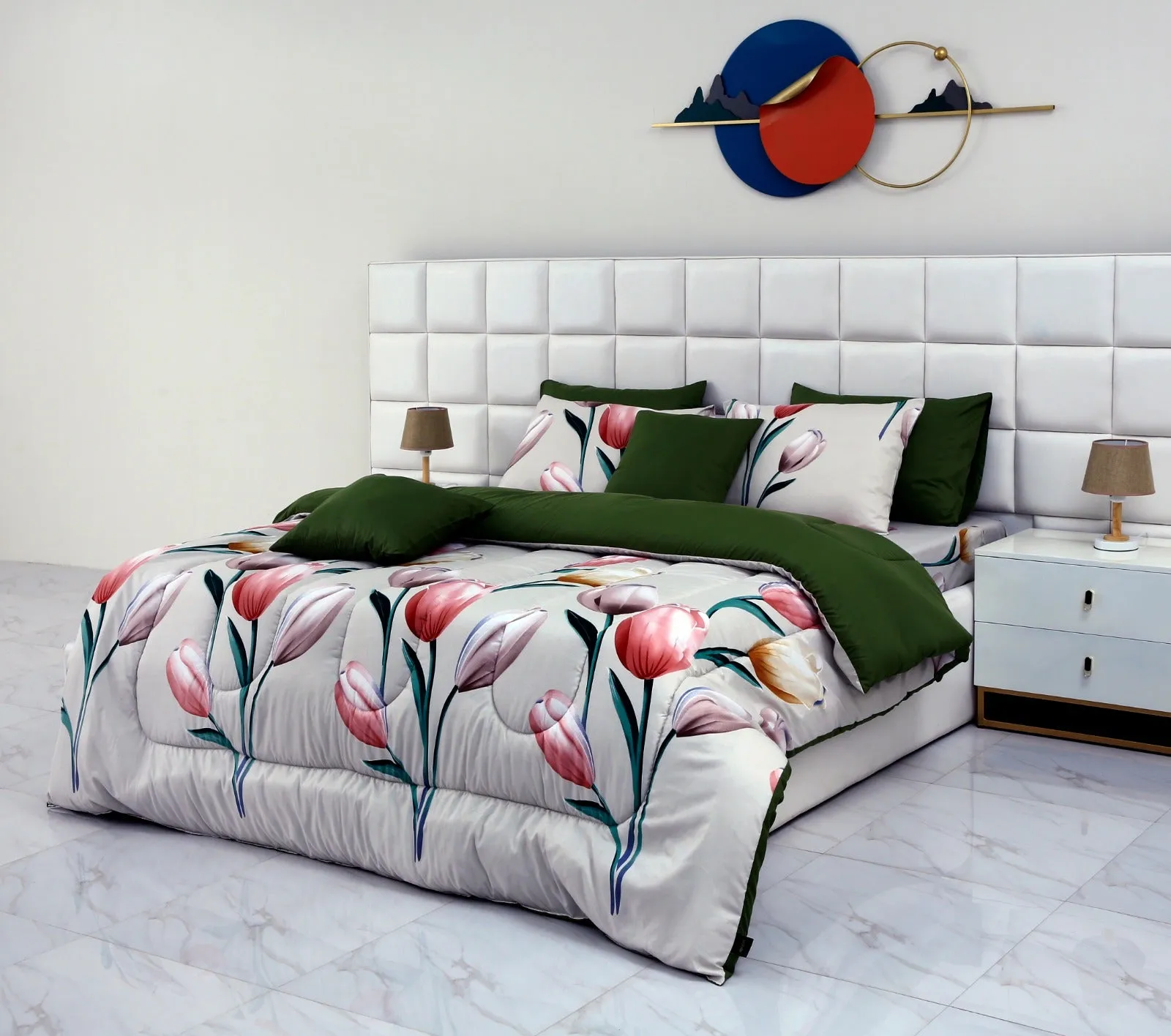 5 PCs Single Comforter Set-15187-Tulip