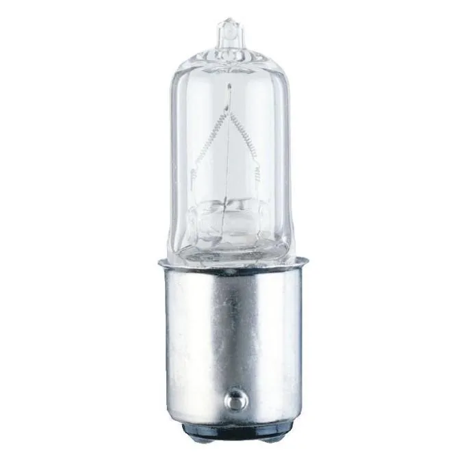 50 Watt Single-Ended Halogen Clear D.C. Bayonet Base, 120 Volt, Card