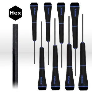 92400 Eklind Precision Hex Screwdriver Set,Hex .71-4mm, 8 Pc