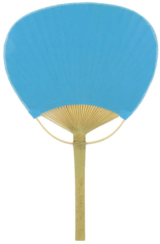 9" Turquoise Paddle Paper Hand Fans for Weddings (10 Pack)