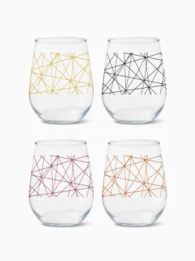 Abstract Lines - RESERVE 16oz Stemless Wine Tritan™ Copolyester Glass