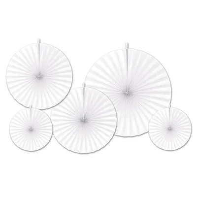 Accordion Paper Fans - White 5ct