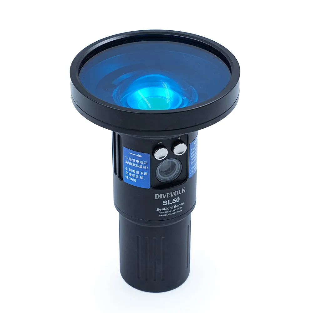 Ambient blue light filter for SL50 professional underwater video light