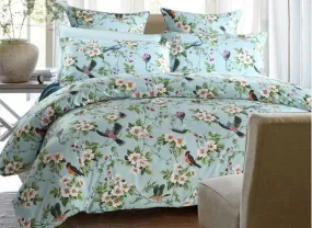 American Pastoral Style Floral Birds Print Luxury 4-Piece Duvet Cover Sets