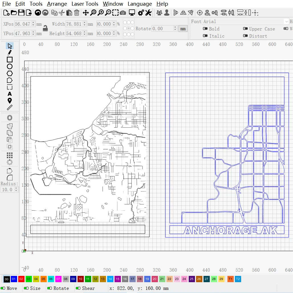 Anchorage Multi-layer Map Cutting | LBRN File | Art,Gift,Home Decor,Wall Art