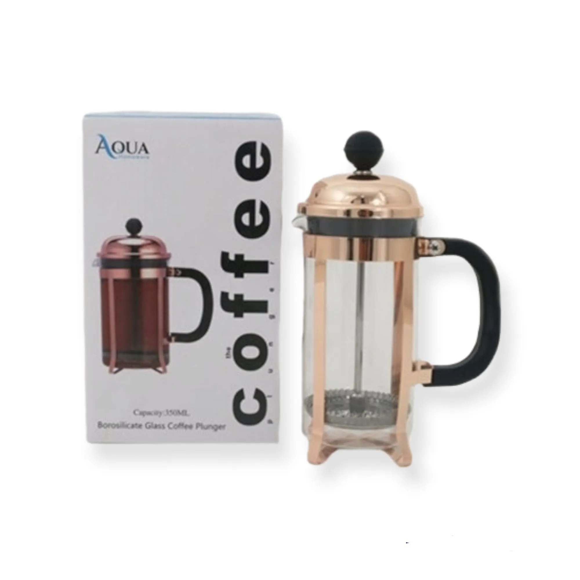 Aqua Coffee Plunger Rose Gold 350ml 10611