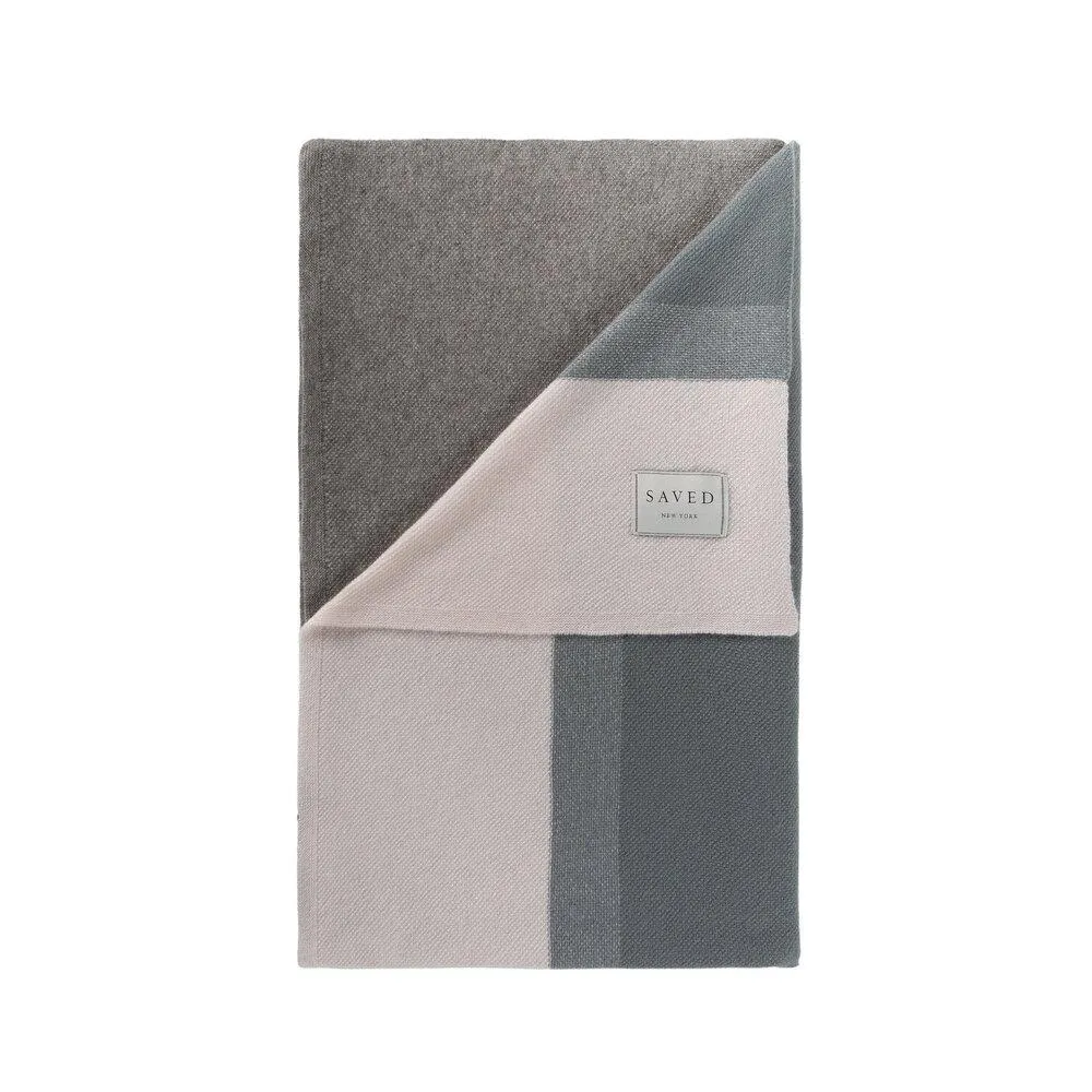 Array Grey Cashmere Blankets by Saved NY