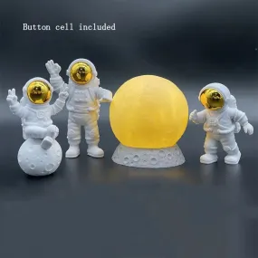 Astronaut Ornament Yellow Moon Ambient Light