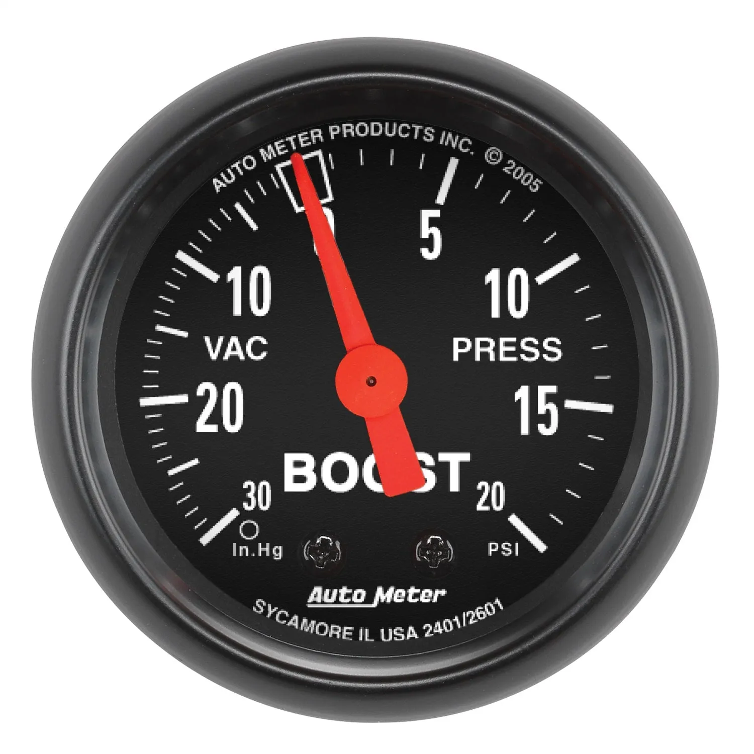 AutoMeter 2601 GAUGE; VAC/BOOST; 2 1/16in.; 30INHG-20PSI; MECHANICAL; Z-SERIES