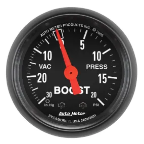 AutoMeter 2601 GAUGE; VAC/BOOST; 2 1/16in.; 30INHG-20PSI; MECHANICAL; Z-SERIES