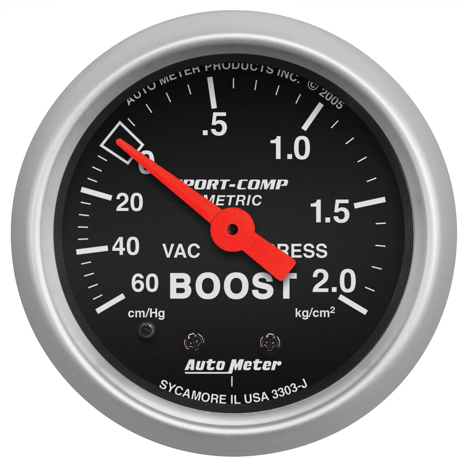 AutoMeter 3303-J GAUGE; VAC/BOOST; 2 1/16in.; 60CMHG-2.1KG/CM2; MECHANICAL; SPORT-COMP