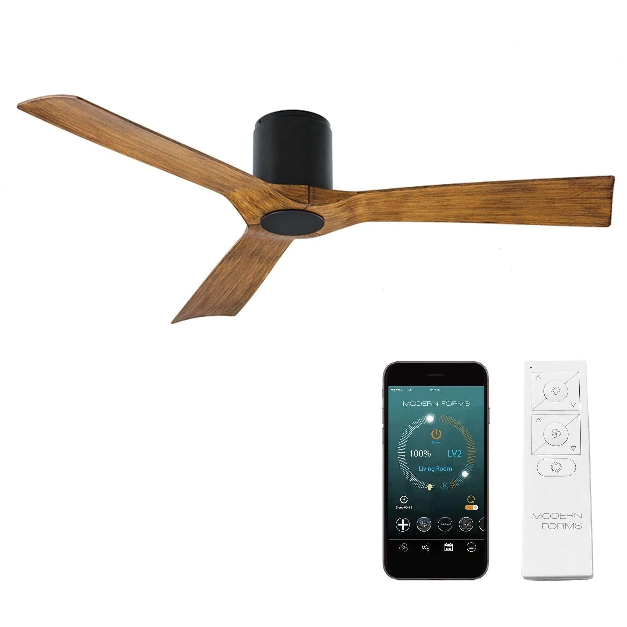 Aviator Indoor/Outdoor 3-Blade 54" Smart Flush Mount Ceiling Fan with Remote Control