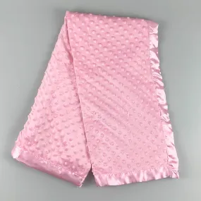 Baby Bubble Blanket with Satin Trim- Pink