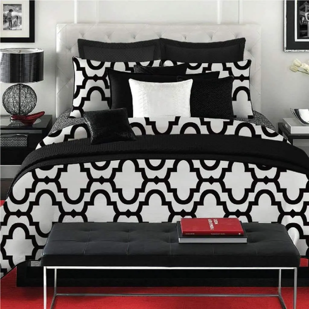 Bailey 6pc Comforter Set - Black/White