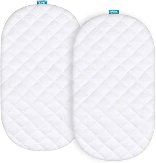 Bassinet Mattress Pad Cover - Fits Fisher-Price Rock with Me Bassinet, 2 Pack, Bamboo, Waterproof