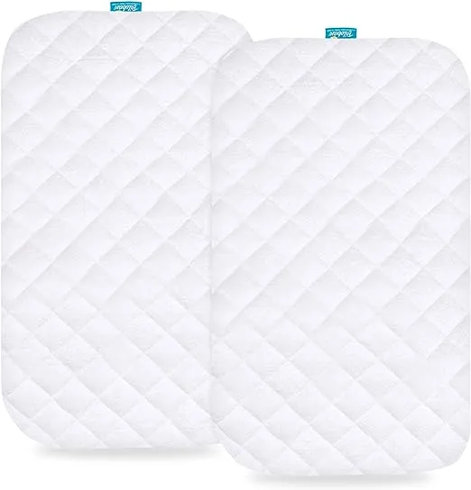 Bassinet Mattress Pad Cover - Fits Nordmiex 3 in 1 Bedside, 2 Pack, Bamboo, Waterproof