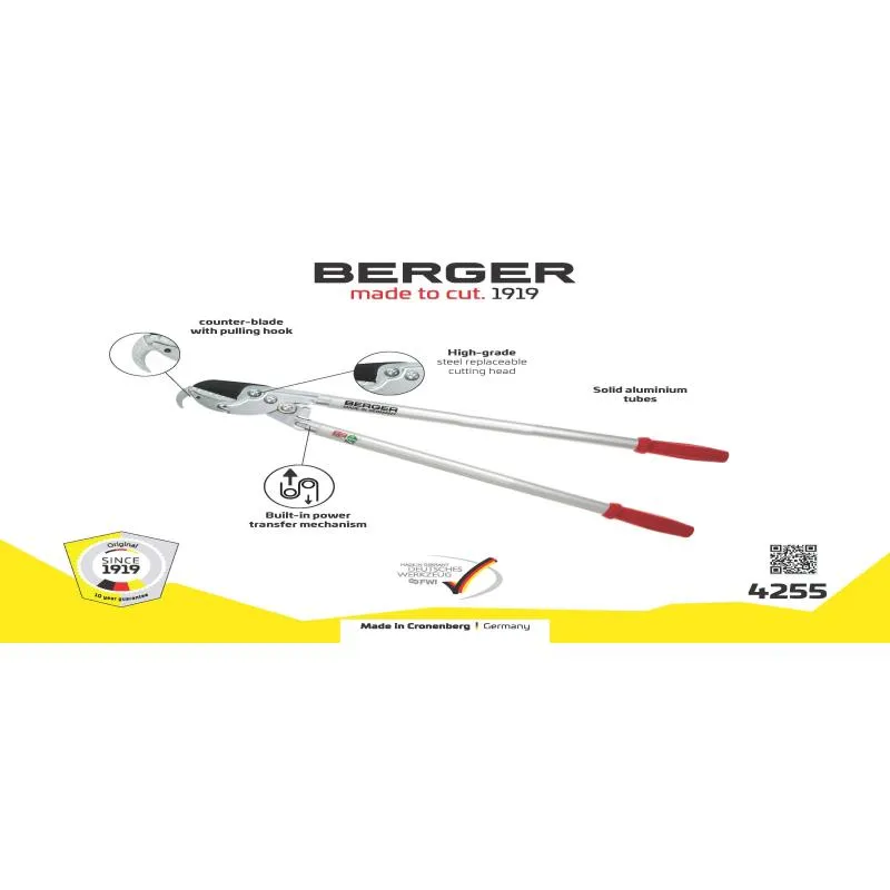 Berger Tools 4255 Anvil-System Lopping Shears with Replaceable Cutting Head, 33.5 Inch