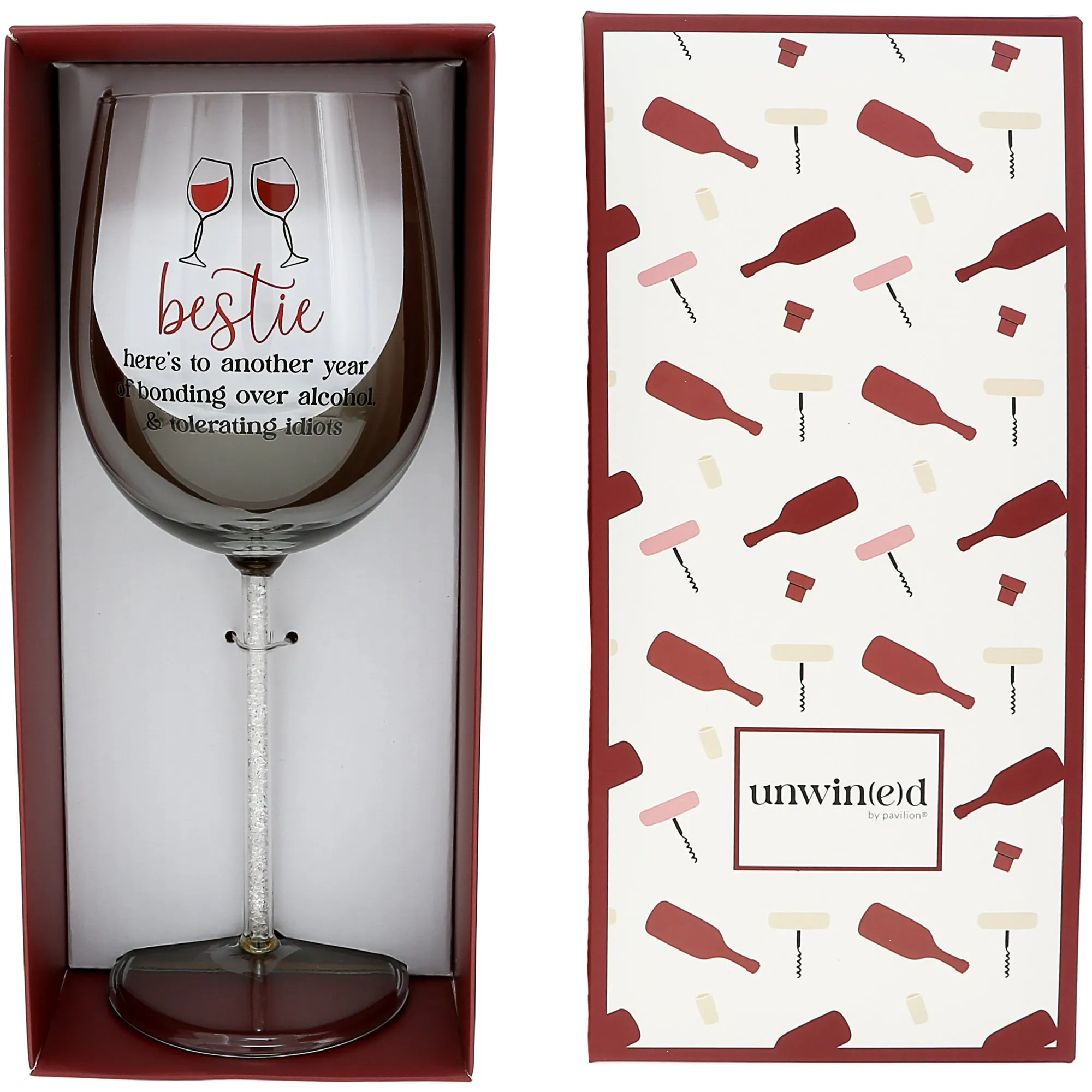 Bestie Gift Boxed 17 oz Wine Glass