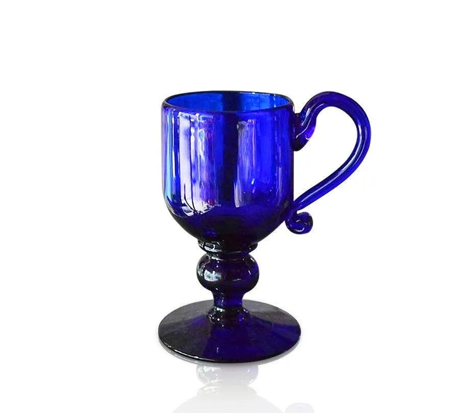 Blue Glass Christening Cup