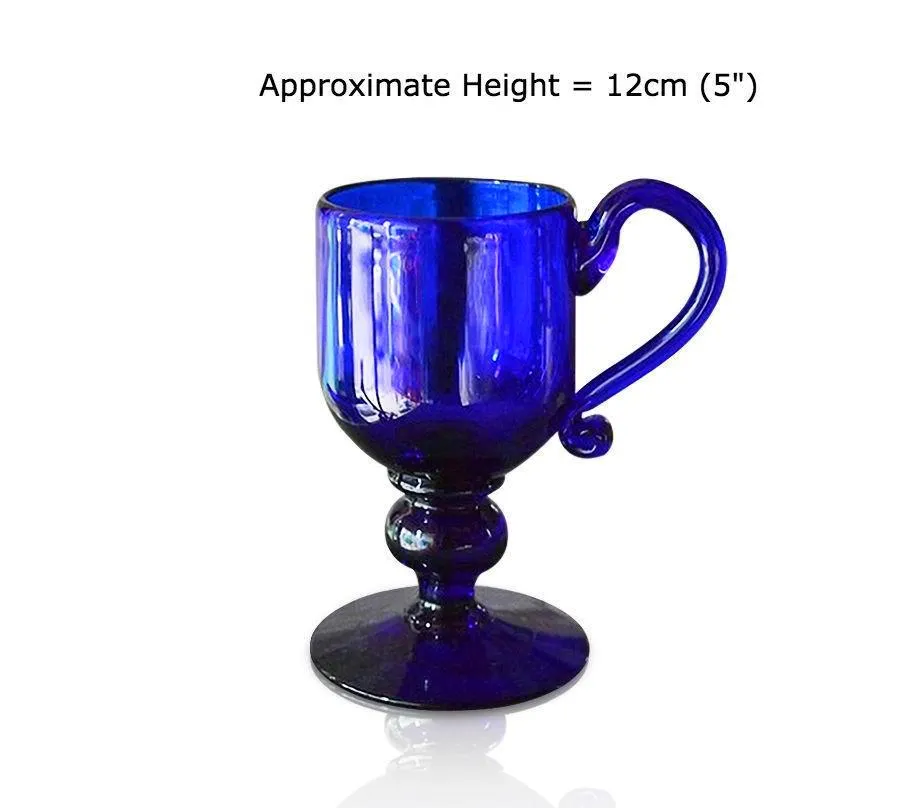 Blue Glass Christening Cup