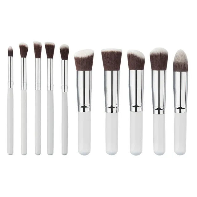 BLUEFRAG Mini 10pcs Makeup Brushes Foundation Blending Blush Make up Brush    1 Water Sponge Cosmetics Puff, Beauty tool Kit Set