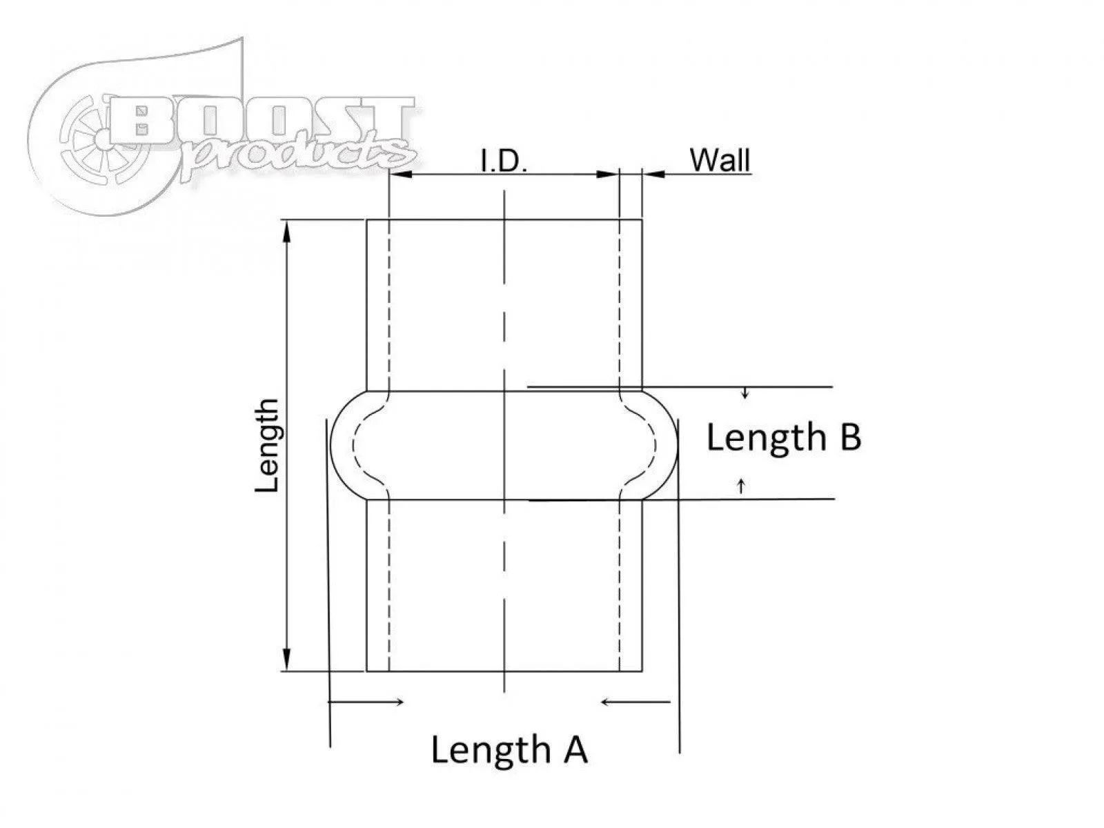 BOOST Products Silicone Coupler with Single Hump, 80mm (3-1/8") ID, Blue