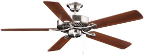 Boston Harbor Ceiling Fan, 5-Blade, Dark Walnut Blade, 52 in Sweep, MDF Blade, 3-Speed :EA: QUANTITY: 1