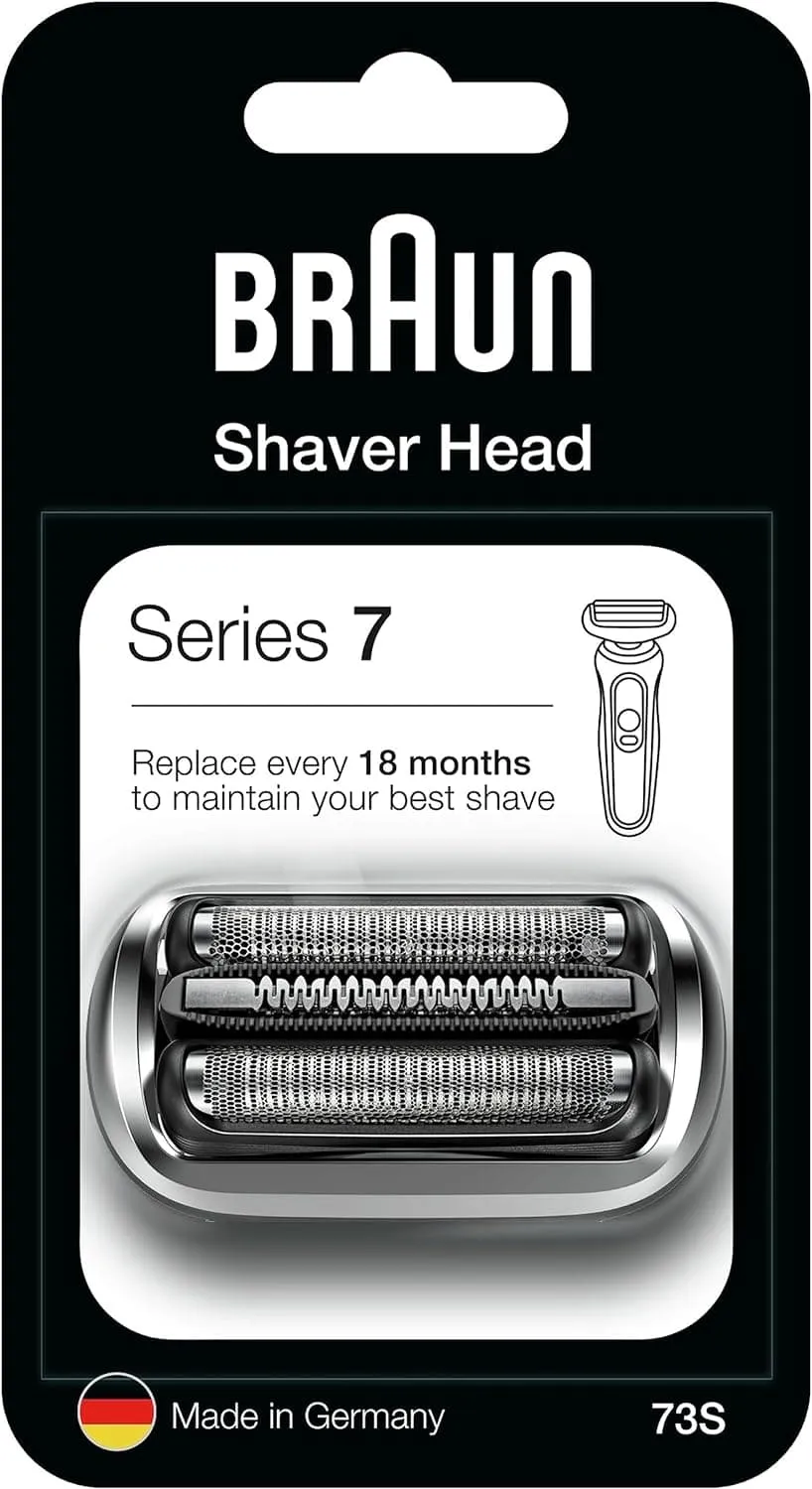 Braun Series 7 Electric Shaver Replacement Head, Easily Attach Your New Shaver Head, Compatible With New Generation Series 7 Shavers , 73S, Silver