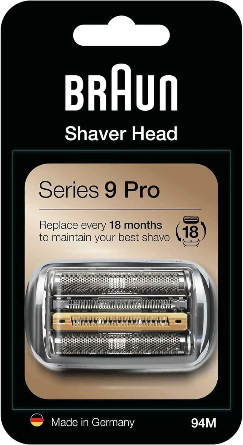 Braun Series 9 Pro Electric Shaver Replacement Head 94M, Compatible with Men's Razor, Silver