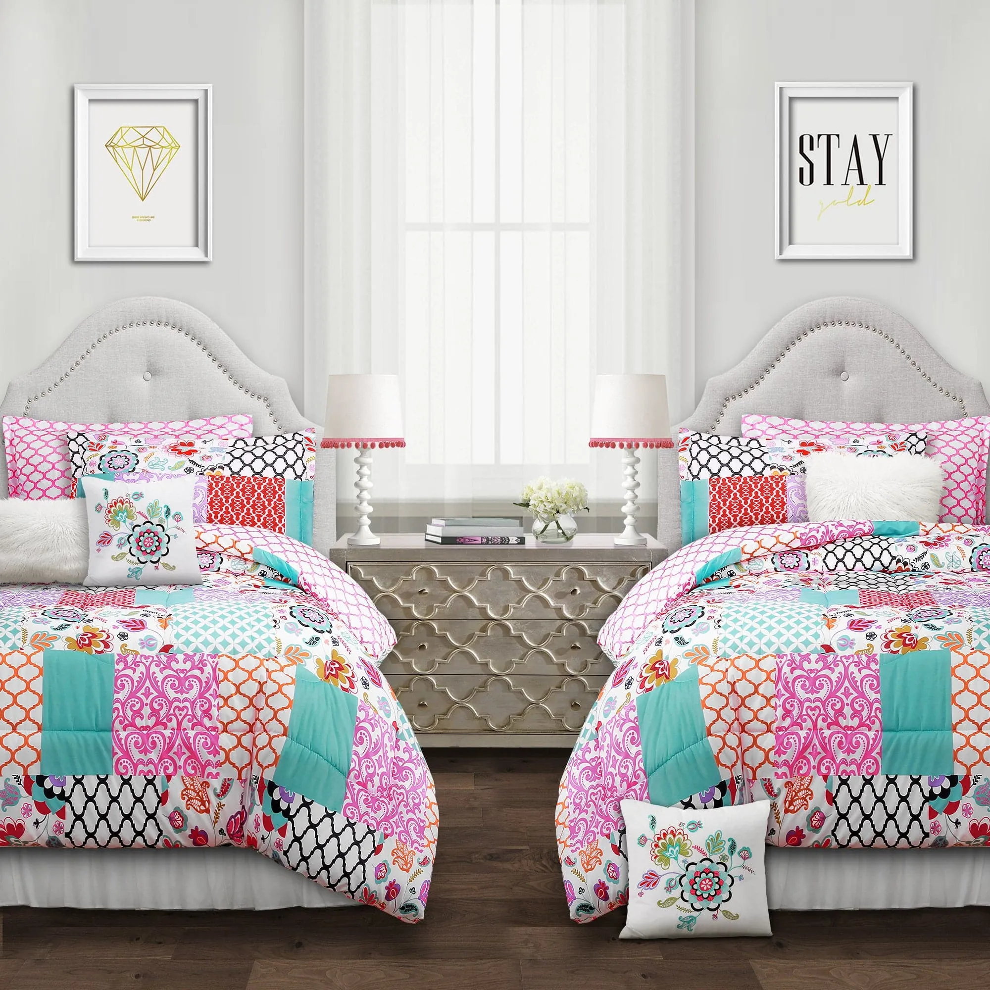 Brookdale Patchwork Comforter Set Back To Campus Dorm Room Bedding