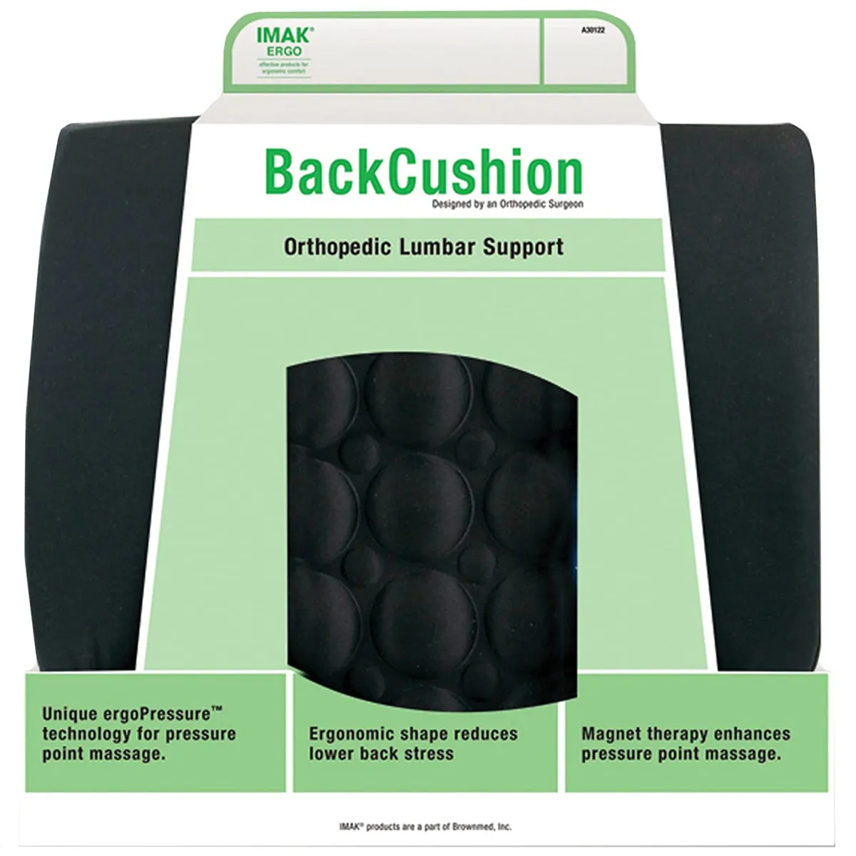 Brownmed IMAK Ergo Back Cushion and Lumbar Support - Black