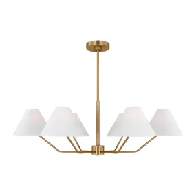 Burke 38 in. 6 Lights Chandelier Satin Brass finish